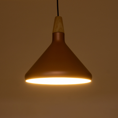 GLOBOSTAR® FERCLA 01224 Μοντέρνο Κρεμαστό Φωτιστικό Οροφής με Ντουί 1 x E27 AC 220-240V IP20 - Χάλκινο & Λευκό - Μ27 x Π27 x Υ25cm