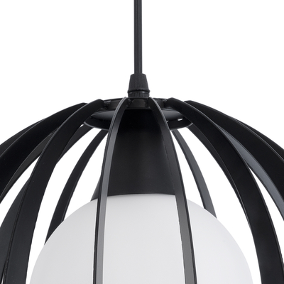 GLOBOSTAR® INGLEY 01226 Μοντέρνο Κρεμαστό Φωτιστικό Οροφής με Ντουί 1 x E27 AC 220-240V IP20 - Μαύρο &amp; Λευκό - Μ26 x Π26 x Υ21cm