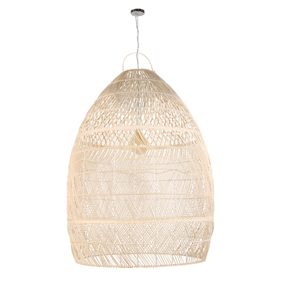 GLOBOSTAR® MALIBU 01813 Boho Κρεμαστό Φωτιστικό Οροφής με Ντουί 1 x E27 AC 220-240V IP20 - Μπεζ - Μ120 x Π120 x Υ156cm