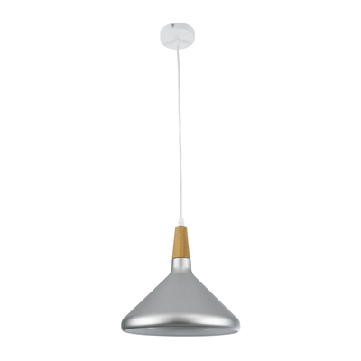 GLOBOSTAR® FELICITA 01277 Μοντέρνο Κρεμαστό Φωτιστικό Οροφής με Ντουί 1 x E27 AC 220-240V IP20 - Ασημί & Μπεζ - Μ30 x Π30 x Υ25cm