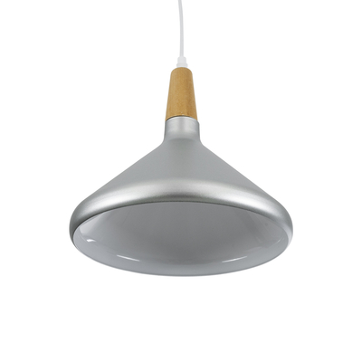 GLOBOSTAR® FELICITA 01277 Μοντέρνο Κρεμαστό Φωτιστικό Οροφής με Ντουί 1 x E27 AC 220-240V IP20 - Ασημί & Μπεζ - Μ30 x Π30 x Υ25cm