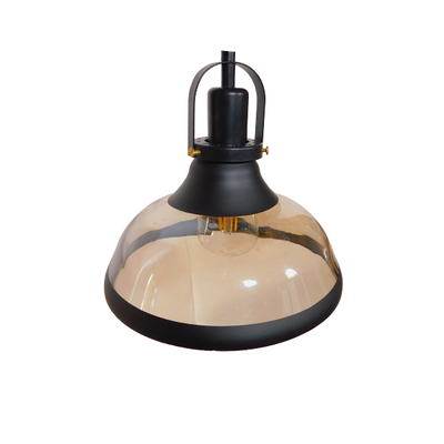 GLOBOSTAR® BILLIARD SERIES 01280 Vintage Κρεμαστό Φωτιστικό Οροφής με Ντουί 3 x E27 AC 220-240V IP20 - Μαύρο & Μελί - Μ96 x Π25 x Υ30cm