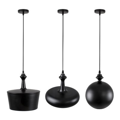 GLOBOSTAR® ROCKFORD 01287 Μοντέρνο Κρεμαστό Φωτιστικό Οροφής με Ντουί 3 x E27 AC 220-240V IP20 - Μαύρο & Χρυσό - Μ86 x Π86 x Υ30cm