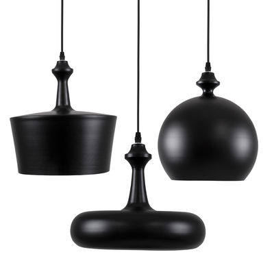 GLOBOSTAR® ROCKFORD 01287 Μοντέρνο Κρεμαστό Φωτιστικό Οροφής με Ντουί 3 x E27 AC 220-240V IP20 - Μαύρο & Χρυσό - Μ86 x Π86 x Υ30cm