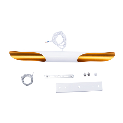 GLOBOSTAR® ESTERINA 01305 Μοντέρνο Κρεμαστό Φωτιστικό Οροφής με Ντουί 2 x E27 AC 220-240V IP20 - Λευκό & Χρυσό - Μ60 x Π6 x Υ6cm