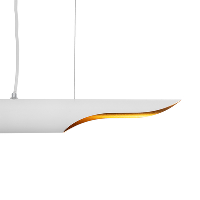 GLOBOSTAR® ESTERINA 01305 Μοντέρνο Κρεμαστό Φωτιστικό Οροφής με Ντουί 2 x E27 AC 220-240V IP20 - Λευκό & Χρυσό - Μ60 x Π6 x Υ6cm