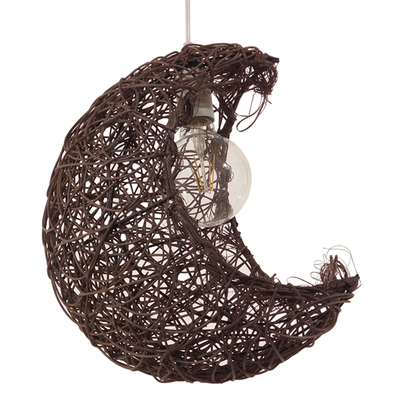 GLOBOSTAR® CRESCENT 01330 Vintage Κρεμαστό Φωτιστικό Οροφής με Ντουί 1 x E27 AC 220-240V IP20 - Καφέ - Μ30 x Π20 x Υ35cm