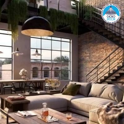 GLOBOSTAR® MEDEA 01344 Μοντέρνο Κρεμαστό Φωτιστικό Οροφής με Ντουί 1 x E27 AC 220-240V IP20 - Μαύρο & Χρυσό - Μ60 x Π60 x Υ30cm