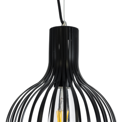 GLOBOSTAR® SCANDI 01386 Vintage Κρεμαστό Φωτιστικό Οροφής με Ντουί 1 x E27 AC 220-240V IP20 - Μαύρο - Μ23 x Π23 x Υ30cm