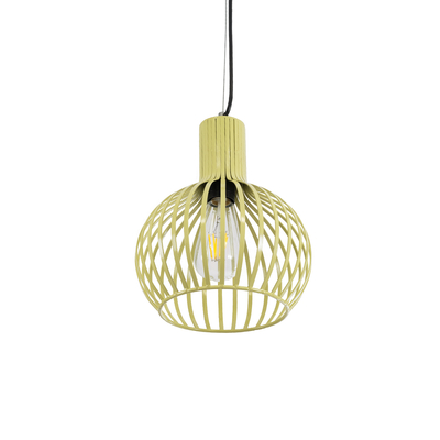 GLOBOSTAR® SCANDI 01387 Vintage Κρεμαστό Φωτιστικό Οροφής με Ντουί 1 x E27 AC 220-240V IP20 - Μπεζ - Μ23 x Π23 x Υ30cm