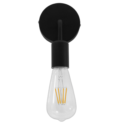 GLOBOSTAR® DON 01396 Vintage Φωτιστικό Τοίχου - Απλίκα με Ντουί 1 x E27 AC 220-240V IP20 - Μαύρο - Μ10 x Π7 x Υ16cm