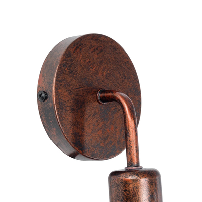 GLOBOSTAR® DON 01398 Vintage Φωτιστικό Τοίχου - Απλίκα με Ντουί 1 x E27 AC 220-240V IP20 - Χάλκινο Εφέ Σκουριάς - Μ10 x Π7 x Υ16cm