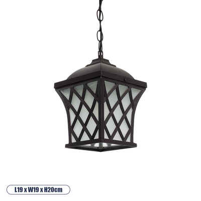 GLOBOSTAR® LINCOLN 01399 Vintage Κρεμαστό Φωτιστικό Οροφής με Ντουί 1 x E27 AC 220-240V IP20 - Καφέ & Διάφανο - Μ19 x Π19 x Υ20cm