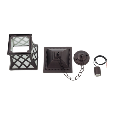 GLOBOSTAR® LINCOLN 01399 Vintage Κρεμαστό Φωτιστικό Οροφής με Ντουί 1 x E27 AC 220-240V IP20 - Καφέ & Διάφανο - Μ19 x Π19 x Υ20cm