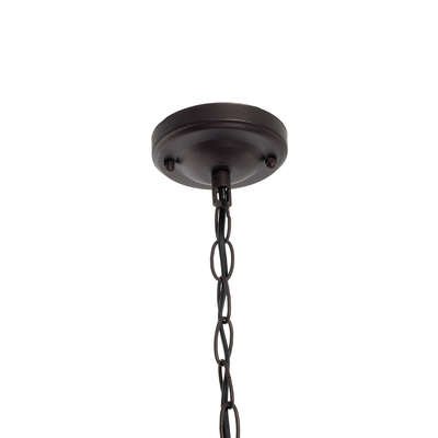 GLOBOSTAR® LINCOLN 01399 Vintage Κρεμαστό Φωτιστικό Οροφής με Ντουί 1 x E27 AC 220-240V IP20 - Καφέ & Διάφανο - Μ19 x Π19 x Υ20cm