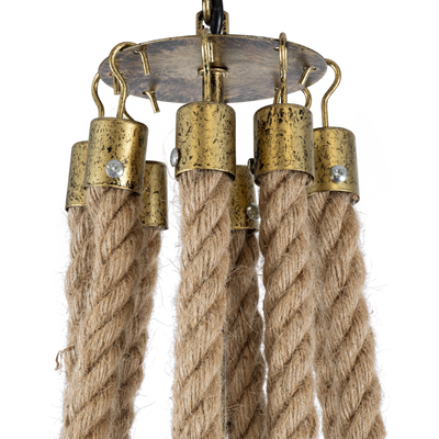 GLOBOSTAR® VICTORIAN 01405 Vintage Κρεμαστό Φωτιστικό Οροφής με Ντουί 8 x E14 AC 220-240V IP20 - Μπρούτζινο Εφέ Σκουριάς & Μπεζ - Μ87 x Π87 x Υ80cm