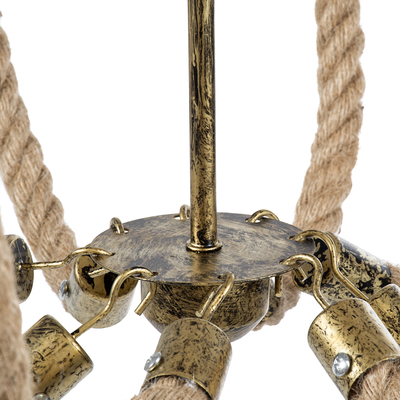 GLOBOSTAR® VICTORIAN 01405 Vintage Κρεμαστό Φωτιστικό Οροφής με Ντουί 8 x E14 AC 220-240V IP20 - Μπρούτζινο Εφέ Σκουριάς & Μπεζ - Μ87 x Π87 x Υ80cm