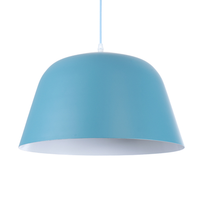 GLOBOSTAR® UPVALE 01286 Μοντέρνο Κρεμαστό Φωτιστικό Οροφής με Ντουί 1 x E27 AC 220-240V IP20 - Γαλάζιο & Λευκό - Μ40 x Π40 x Υ24cm