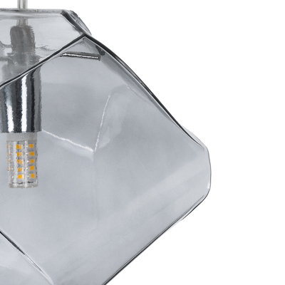 GLOBOSTAR® RINA 01307 Μοντέρνο Κρεμαστό Φωτιστικό Οροφής με Ντουί 1 x G9 AC 220-240V IP20 - Γκρι - Μ16 x Π16 x Υ17cm