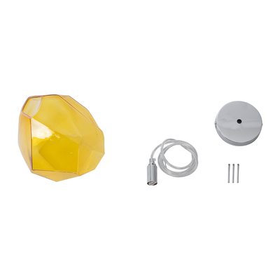 GLOBOSTAR® RINA 01308 Μοντέρνο Κρεμαστό Φωτιστικό Οροφής με Ντουί 1 x G9 AC 220-240V IP20 - Κίτρινο - Μ20 x Π20 x Υ20cm