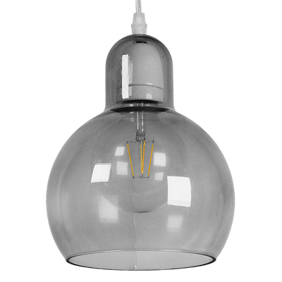 GLOBOSTAR® BOSSANOVA 01313 Μοντέρνο Κρεμαστό Φωτιστικό Οροφής με Ντουί 1 x E27 AC 220-240V IP20 - Γκρι - Μ18 x Π18 x Υ23cm