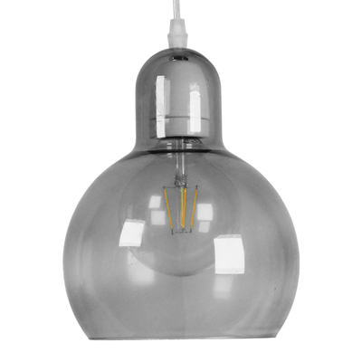 GLOBOSTAR® BOSSANOVA 01313 Μοντέρνο Κρεμαστό Φωτιστικό Οροφής με Ντουί 1 x E27 AC 220-240V IP20 - Γκρι - Μ18 x Π18 x Υ23cm