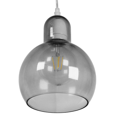 GLOBOSTAR® BOSSANOVA 01313 Μοντέρνο Κρεμαστό Φωτιστικό Οροφής με Ντουί 1 x E27 AC 220-240V IP20 - Γκρι - Μ18 x Π18 x Υ23cm