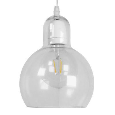 GLOBOSTAR® LUCREZIA 01314 Μοντέρνο Κρεμαστό Φωτιστικό Οροφής με Ντουί 1 x E27 AC 220-240V IP20 - Διάφανο - Μ18 x Π18 x Υ23cm