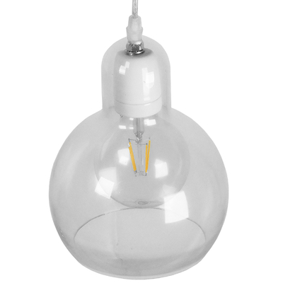 GLOBOSTAR® LUCREZIA 01314 Μοντέρνο Κρεμαστό Φωτιστικό Οροφής με Ντουί 1 x E27 AC 220-240V IP20 - Διάφανο - Μ18 x Π18 x Υ23cm