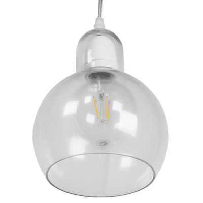 GLOBOSTAR® LUCREZIA 01314 Μοντέρνο Κρεμαστό Φωτιστικό Οροφής με Ντουί 1 x E27 AC 220-240V IP20 - Διάφανο - Μ18 x Π18 x Υ23cm