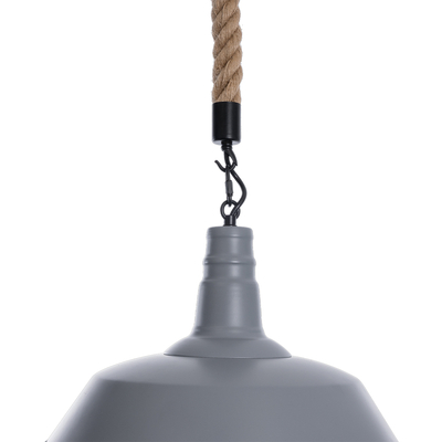 GLOBOSTAR® CRANE 01411 Vintage Κρεμαστό Φωτιστικό Οροφής με Ντουί 1 x E27 AC 220-240V IP20 - Γκρι & Μπεζ - Μ36 x Π36 x Y31cm