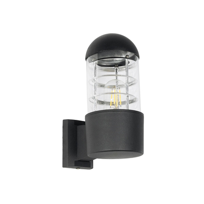 GLOBOSTAR® NEWI 01419 Μοντέρνο Φωτιστικό Τοίχου - Απλίκα με Ντουί 1 x E27 AC 220-240V IP20 - Μαύρο - Μ11 x Π17 x Υ25cm