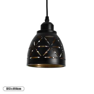 GLOBOSTAR® COOLIE 01475 Μοντέρνο Κρεμαστό Φωτιστικό Οροφής με Ντουί 1 x E27 AC 220-240V IP20 - Μαύρο & Χρυσό - Μ13 x Π13 x Υ14cm