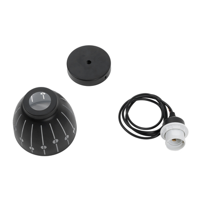 GLOBOSTAR® COOLIE 01476 Μοντέρνο Κρεμαστό Φωτιστικό Οροφής με Ντουί 1 x E27 AC 220-240V IP20 - Μαύρο & Ασημί - Μ12.5 x Π12.5 x Υ11.5cm