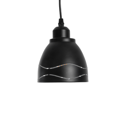 GLOBOSTAR® COOLIE 01477 Μοντέρνο Κρεμαστό Φωτιστικό Οροφής με Ντουί 1 x E27 AC 220-240V IP20 - Μαύρο & Ασημί - Μ12.5 x Π12.5 x Υ11.5cm