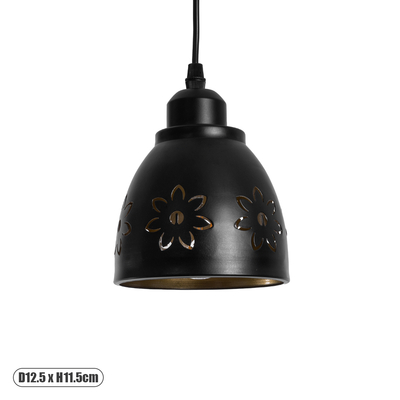 GLOBOSTAR® COOLIE 01479 Μοντέρνο Κρεμαστό Φωτιστικό Οροφής με Ντουί 1 x E27 AC 220-240V IP20 - Μαύρο & Χρυσό - Μ12.5 x Π12.5 x Υ11.5cm