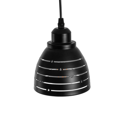 GLOBOSTAR® COOLIE 01483 Μοντέρνο Κρεμαστό Φωτιστικό Οροφής με Ντουί 1 x E27 AC 220-240V IP20 - Μαύρο & Ασημί - Μ12.5 x Π12.5 x Υ11.5cm