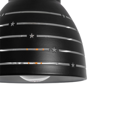 GLOBOSTAR® COOLIE 01483 Μοντέρνο Κρεμαστό Φωτιστικό Οροφής με Ντουί 1 x E27 AC 220-240V IP20 - Μαύρο & Ασημί - Μ12.5 x Π12.5 x Υ11.5cm