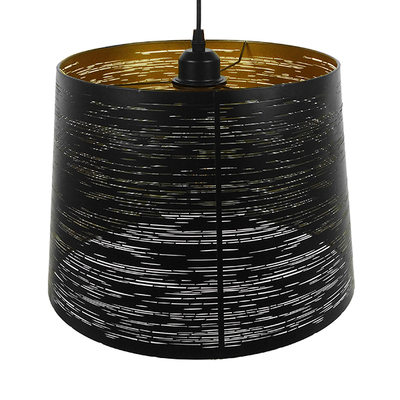GLOBOSTAR® ACCADEMIA 01584 Μοντέρνο Κρεμαστό Φωτιστικό Οροφής με Ντουί 1 x E27 AC 220-240V IP20 - Μαύρο & Χρυσό - Μ35 x Π35 x Y25cm