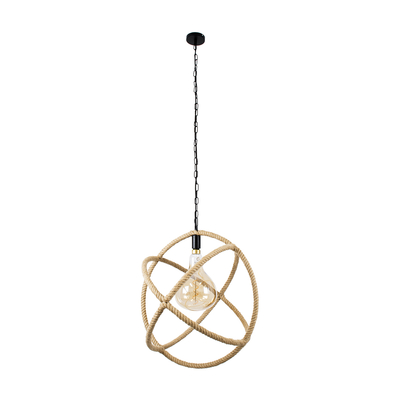 GLOBOSTAR® BELLE 01597 Vintage Κρεμαστό Φωτιστικό Οροφής με Ντουί 1 x E27 AC 220-240V IP20 - Μπεζ - Μ56 x Π56 x Y58cm