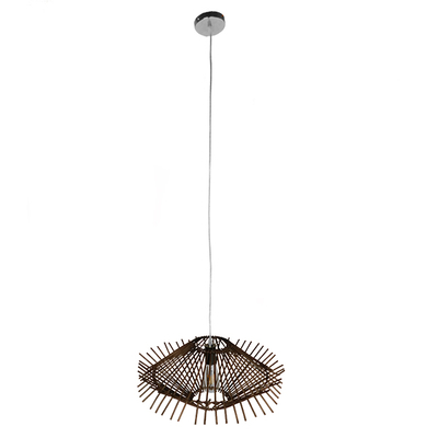 GLOBOSTAR® SASSO 01602 Boho Κρεμαστό Φωτιστικό Οροφής με Ντουί 1 x E27 AC 220-240V IP20 - Καφέ - Μ50 x Π50 x Y23cm
