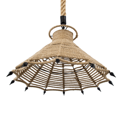 GLOBOSTAR® OZERO 01603 Boho Κρεμαστό Φωτιστικό Οροφής με Ντουί 1 x E27 AC 220-240V IP20 - Μπεζ & Μαύρο - Μ41 x Π41 x Y28cm