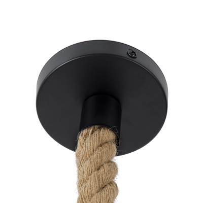 GLOBOSTAR® OZERO 01603 Boho Κρεμαστό Φωτιστικό Οροφής με Ντουί 1 x E27 AC 220-240V IP20 - Μπεζ & Μαύρο - Μ41 x Π41 x Y28cm