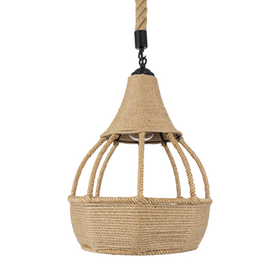 GLOBOSTAR® KUBRIC 01605 Boho Κρεμαστό Φωτιστικό Οροφής με Ντουί 1 x E27 AC 220-240V IP20 - Μπεζ - Μ30 x Π30 x Y40cm