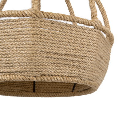 GLOBOSTAR® KUBRIC 01605 Boho Κρεμαστό Φωτιστικό Οροφής με Ντουί 1 x E27 AC 220-240V IP20 - Μπεζ - Μ30 x Π30 x Y40cm