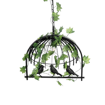 GLOBOSTAR® NEST 01640 Vintage Κρεμαστό Φωτιστικό Οροφής με Ντουί 1 x E27 AC 220-240V IP20 - Μαύρο & Πράσινο - Μ48 x Π38 x Υ40cm