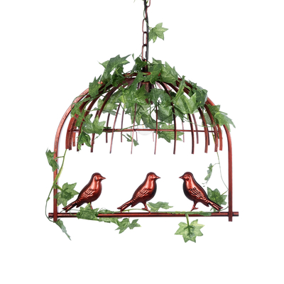 GLOBOSTAR® NEST 01642 Vintage Κρεμαστό Φωτιστικό Οροφής με Ντουί 1 x E27 AC 220-240V IP20 - Χάλκινο & Πράσινο - Μ48 x Π38 x Y40cm