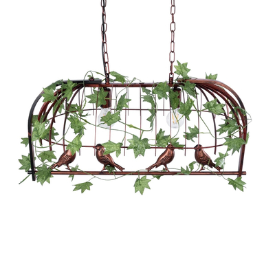 GLOBOSTAR® NEST 01645 Vintage Κρεμαστό Φωτιστικό Οροφής με Ντουί 2 x E27 AC 220-240V IP20 - Χάλκινο & Πράσινο - Μ76 x Π36 x Y37cm