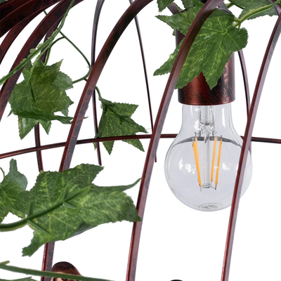 GLOBOSTAR® NEST 01645 Vintage Κρεμαστό Φωτιστικό Οροφής με Ντουί 2 x E27 AC 220-240V IP20 - Χάλκινο & Πράσινο - Μ76 x Π36 x Y37cm