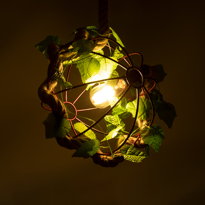 GLOBOSTAR® BRADLEY 01660 Vintage Κρεμαστό Φωτιστικό Οροφής με Ντουί 1 x E27 AC 220-240V IP20 - Πολύχρωμο - Μ33 x Π33 x Y33cm